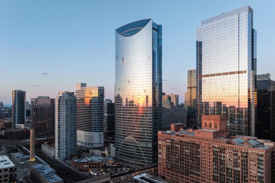Downtown Houston skyline at sunset
